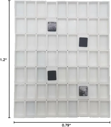 Miniatura 7 de Sartenes de acuarela con rayas magnéticas, 100 bandejas vacías de plástico blanco completo para pintura al óleo de acuarela o caja de lata de viaje