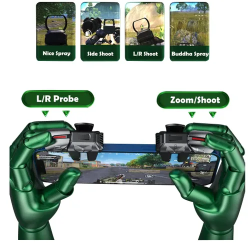 Miniatura 4 de rinsfox Fox Game Triggers With Finger Sleevs, Mobile Game Controllers 6 Finger, Plug and Play Gaming Trigger for iOS and Android