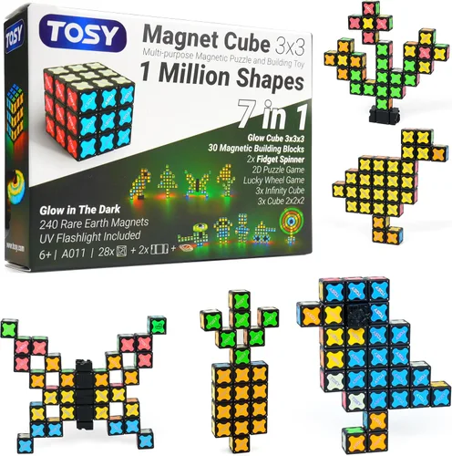 Miniatura 13 de TOSY Cubo magnético 2x2 – 8 bloques, juguete 2 en 1: cubo de rompecabezas de 2 x 2 x 2 y cubo infinito personalizable, regalos de cesta de Pascua