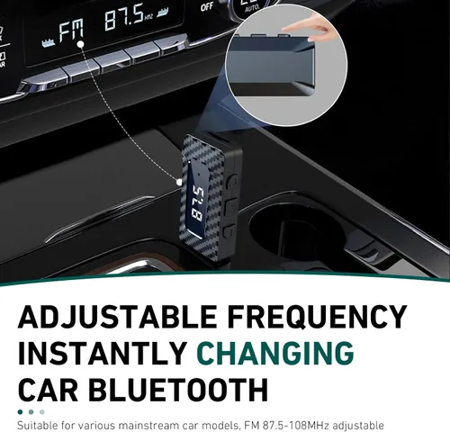 Miniatura 7 de Receptor USB Bluetooth para automóvil, receptor de audio Bluetooth 5.3, adaptador USB de 0.138 in, adaptador de audio ajustable con pantalla LED