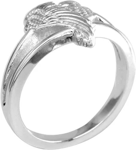 Miniatura 4 de Anillo de alas de corazón de ángel pequeño, 0.472in en plata de ley