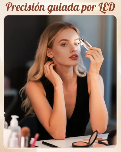 Miniatura 6 de Depiladora y Recortador de Cejas para Mujeres: Afeitadora Facial Recargable 2 en 1 y Navaja para Cejas - Dispositivo Eléctrico Indoloro para Depilar