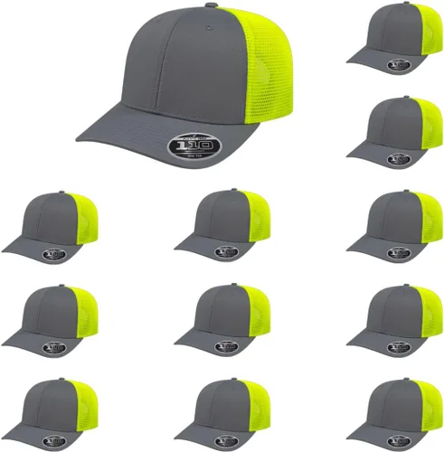 Miniatura 46 de Cap America i8502 Flexfit 110 Premium - Gorra de camionero de perfil medio con 6 paneles de malla trasera con protección UV y cierre ajustable Azul