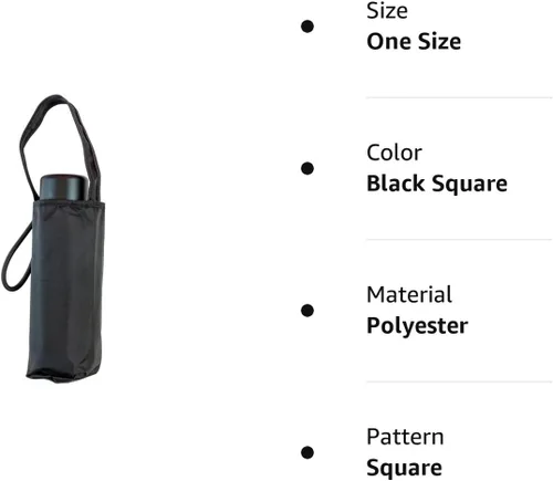 Miniatura 4 de TOTES MICRO MINI MONEDERO PARAGUAS MANUAL-MUCHOS ESTILOS, Cuadro negro, Compacto