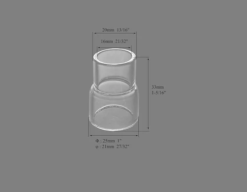 Miniatura 3 de RIVERWELD TIG Cuerpo de pinza de lente de gas 45V43 13N22 1/16 pulgadas 0.063 in y boquilla de cuarzo vasos de vidrio transparente #6 3/8 "53N60