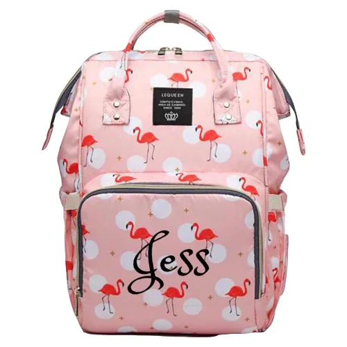 Miniatura 4 de Bolsa de pañales grande personalizada, bolsa de mano, mochila - Monograma personalizado bordado para bebé/bolsa de bebé (negro)