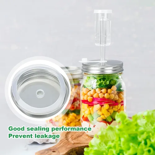 Miniatura 5 de Kit de fermentación – 2 tapas mejoradas y 2 pesos de vidrio para tarros Mason de boca ancha de 3.386 in, fabricación y almacenamiento de chucrut