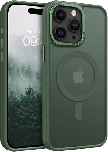 Miniatura 13 de BENTOBEN Funda magnética para iPhone 15 Pro Max, compatible con MagSafe, translúcida mate, esmerilada, antihuellas, delgada, a prueba de golpes