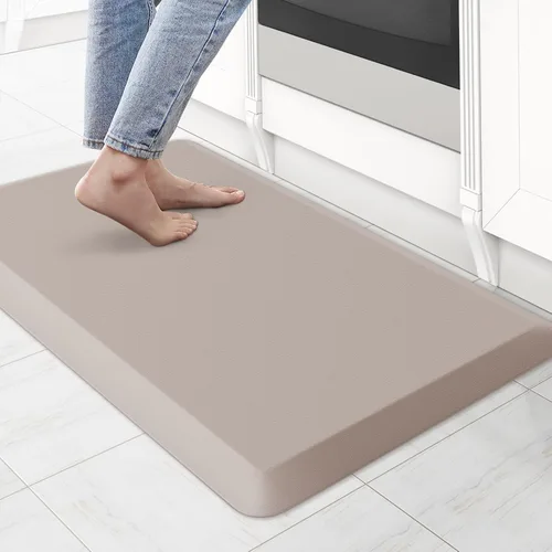 Miniatura 64 de KitchenClouds Alfombra de cocina acolchada anti fatiga, 17.3 x 60 pulgadas, impermeable, antideslizante, tapete de escritorio cómodo, para cocina