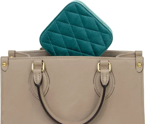 Miniatura 5 de KAMIER Cajas de joyería pequeñas para mujer, estuche de joyería portátil de viaje, caja organizadora de joyas de terciopelo de felpa para aretes