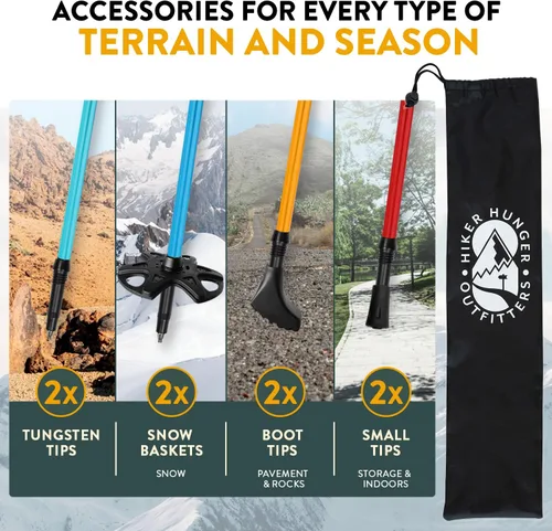 Miniatura 6 de Kids Hiking Poles by USA Brand - Lightweight Collapsible Kids Walking Stick w/Quick Adjustable Flip Locks