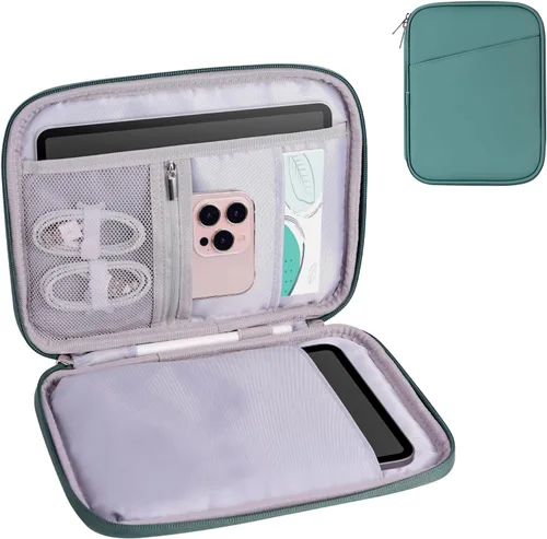 Miniatura 19 de Funda acolchada para tablet de 8 a 9 pulgadas, bolsa de viaje acolchada para Galaxy Tab A9 8.7/Tab A 8.4/Fire HD 8, estilo cartera con bolsillo