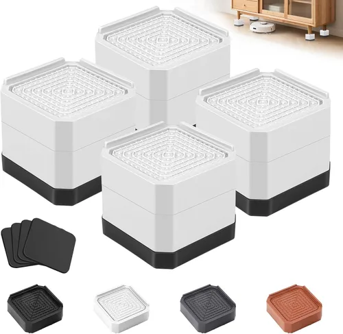 Miniatura 13 de Elevadores de cama para muebles – Elevador de bloque rectangular ajustable para elevar 1.5-3 pulgadas y 4.3 pulgadas camas, mesas, sofás