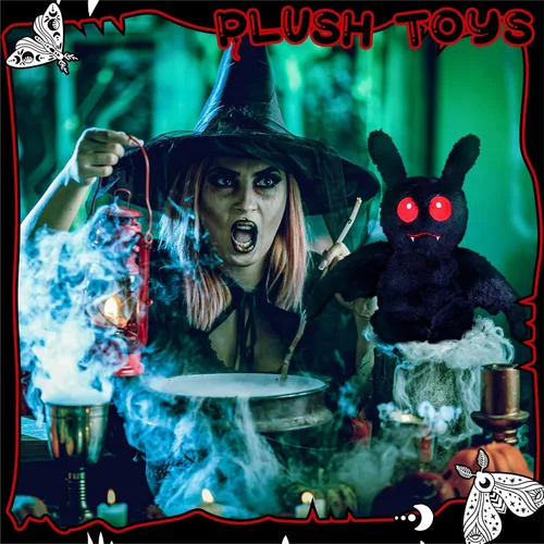Miniatura 5 de Jenaai Peluche de Mothman de 13.4 Pulgadas Gótico Espeluznante Animales de Peluche Mothman Decoración Accesorio de Disfraz Espeluznante Suministros