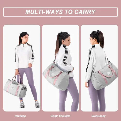 Miniatura 2 de Bolsas de lona deportivas para mujer, A-gret con mango rosa