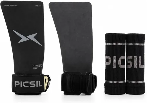 Miniatura 10 de PICSIL - Agarres Heron + Muñequeras + Bolsa de Transporte Protección Completa de las Manos para Crosstraining y Gimnasio Uso sin Tiza Agarre