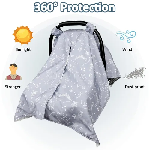 Miniatura 4 de Fundas para asiento de coche para bebés, Toldo con apertura Peekaboo para asiento de coche infantil para niños y niñas, cubiertas de lactancia 2