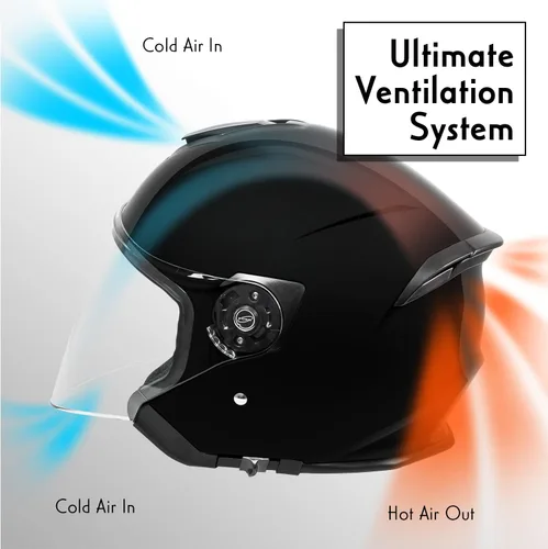 Miniatura 3 de VCAN V88 - Casco de motocicleta de cara abierta de 3/4, aprobado por ECE y DOT