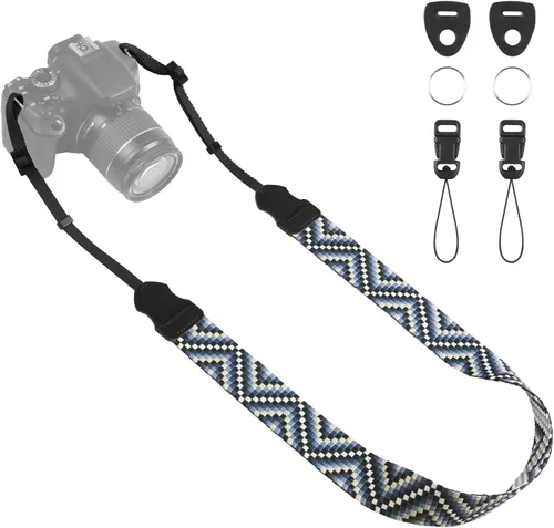 Miniatura 22 de Correa universal para cámara, correa para el cuello de la cámara, correas de hombro ajustables compatibles con Canon, Fujifilm, Nikon, Olympus