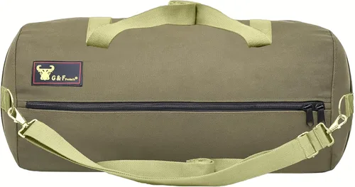 Miniatura 13 de Bolsa de lona encerada multiusos estilo militar, resistente al agua, correa ajustable, totalmente forrada, cierre de doble cremallera, uso pesado