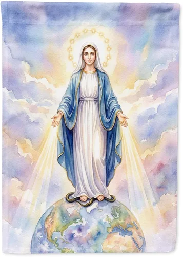 Miniatura 31 de Caroline's Treasures APH8805CHF - Bandera religiosa de la Virgen Madre María para el porche grande, con manga para porche, pancarta decorativa