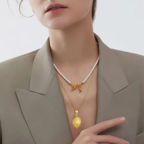 Miniatura 2 de GOLDCHIC JEWELRY Cruz INRI Crucifijo Colgante Collar, Virgen María Milagrosa Medalla Collares, Jesús Christain Jewelry