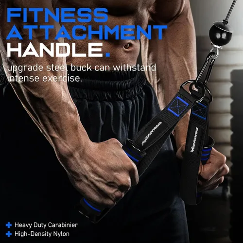 Miniatura 6 de RENRANRING Asas de Ejercicio para Gimnasio, Accesorios de Reemplazo para Poleas de Máquina de Cable, Banda de Resistencia y Entrenador de Fuerza