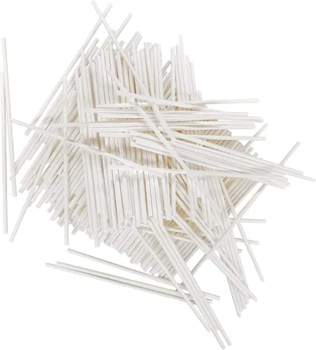 Miniatura 8 de 100 unidades de palos de piruleta de papel blanco de 6 pulgadas, palos para pastel de piruleta, palos de chupete para galletas, caramelo arcoíris