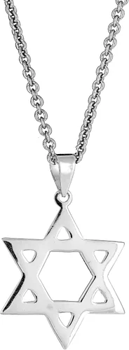 Miniatura 2 de Ritastephens Collar de plata de ley con colgante de estrella de David pulido pequeño o grande (3 estilos)