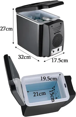 Miniatura 5 de ERICAT Mini refrigerador del coche, refrigerador portátil 6L, 15-20C, 6 botellas, bajo ruido, para dormitorio, oficina, coche