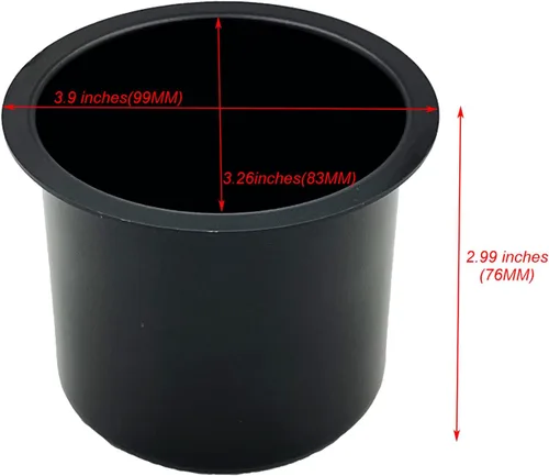Miniatura 2 de SEETOOOGAMES Inserto de taza para mesa de póquer de aluminio jumbo con caída (paquete de 2) (negro)
