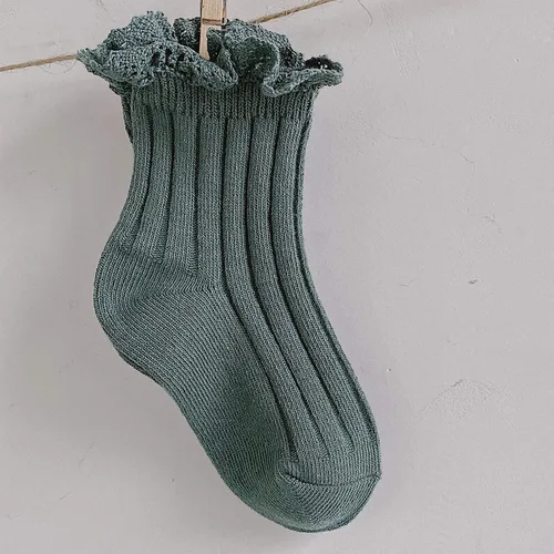 Miniatura 6 de Ashmyova Calcetines vintage de encaje de tobillo para bebés y niñas, paquete de 6