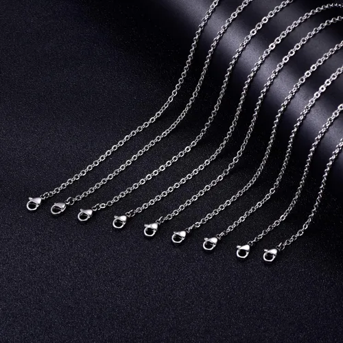 Miniatura 6 de Paquete de 30 cadenas de collar de 18 pulgadas de acero inoxidable tipo cable con cierres de langosta para hacer joyas de bricolaje