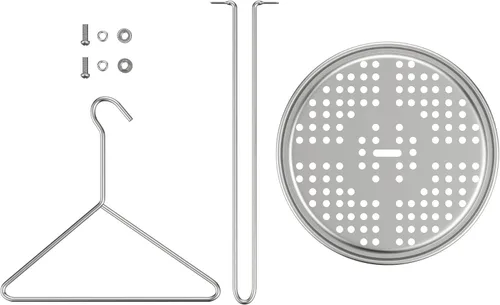 Miniatura 3 de Kit de accesorios para freidora de pavo perforado, pollo, aves de corral, con mango de alambre, gancho elevador, base vertical para asador