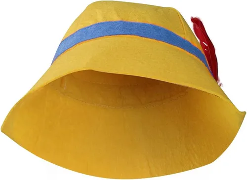 Miniatura 2 de Sombrero de marioneta para niños con plumas, disfraz de cosplay para niños, tallas para Halloween, Navidad, fiesta, sombrero amarillo de verano