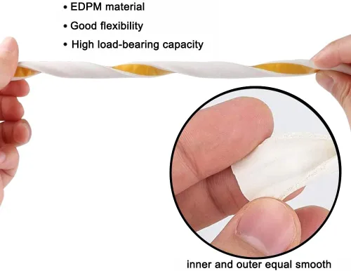 Miniatura 5 de Cinta de sellado de pelado de clima, tira adhesiva autoadhesiva tipo D de espuma para marcos de puertas y ventanas, cinta de sellado de espuma