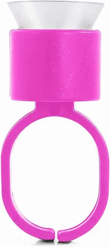 Miniatura 3 de 100 vasos para anillos de tinta, 100 anillos de pegamento de pigmento de microblading rosa con cápsulas de tinta de esponja, extensiones