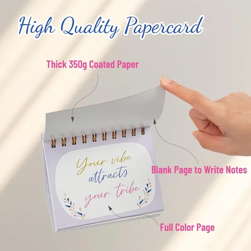 Miniatura 2 de Regalos inspiradores para mujeres, calendario de escritorio motivacional, calendario de escritorio con afirmaciones positivas diarias y citas Azul