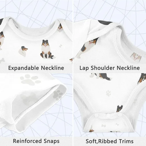 Miniatura 3 de vvfelixl Bodies para bebé niña negro Pug blanco manga corta algodón ropa de bebé para niñas 0-24 meses