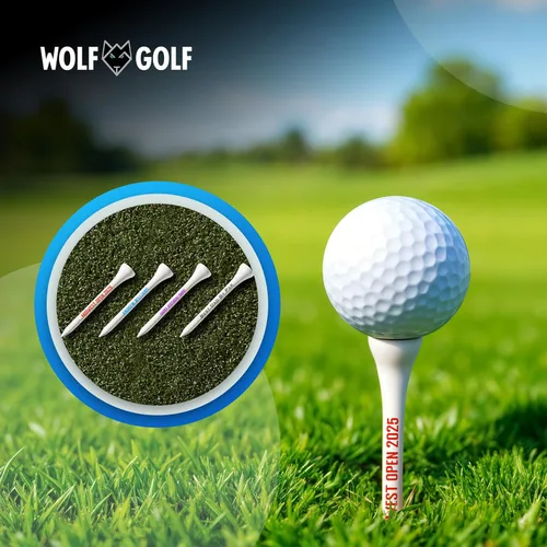 Camisetas de golf personalizadas, elige fuente y color, juego de regalo, juegos de 50, 100 o 200 camisetas blanco (50 - WHITE)
