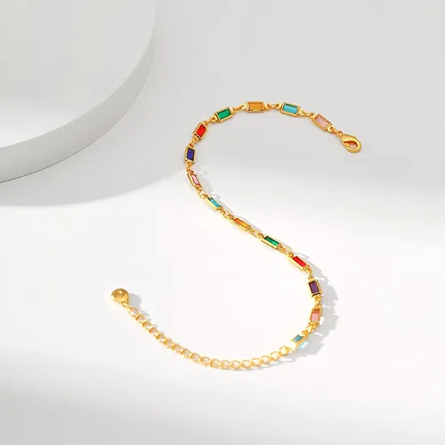 Miniatura 86 de Delicadas pulseras de oro para mujer, chapado en oro 18, ajustable, mal de ojo, mariposa, cuentas, perla, corazón, turquesa, hecha a mano para mujer