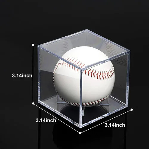 Miniatura 2 de Paquete de 8 cajas de exhibición de béisbol - Soporte de béisbol cuadrado de acrílico con protección UV, cajas de exhibición de béisbol