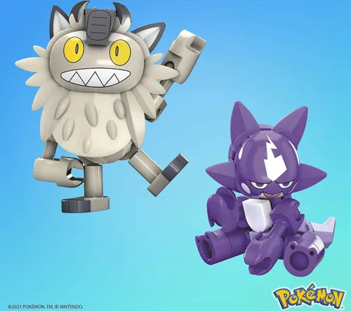 Miniatura 5 de MEGA Pokémon Figuras de acción de juguete de construcción coleccionable Toxel vs. Meowth Galarian Meowth con gran bola