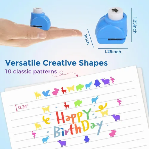 Miniatura 7 de LOVEINUSA Juego de 10 perforadoras con forma de animal terrestre para manualidades, álbumes de recortes, papel de seda para bolsas de regalo, papel
