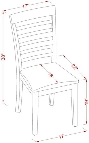 Miniatura 3 de East West Furniture MLC-MAH-C Milan - Sillas de comedor - Sillas de madera tapizadas de tela de lino, juego de 2, caoba