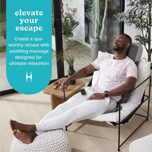 Miniatura 2 de Masajeador de espalda HoMedics con calor, cojín de masaje Shiatsu Elite II calentado para cuello y espalda. 3 estilos diferentes de masaje y 3 zonas