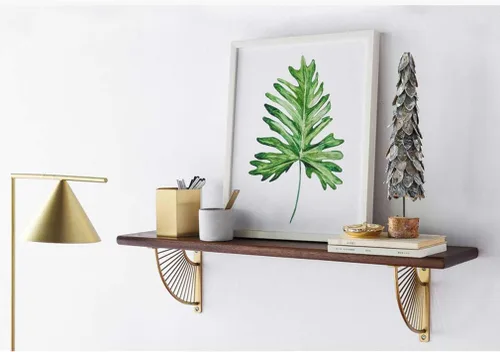 Miniatura 6 de Soporte de estante flotante de metal montado en la pared, triángulo dorado para decoración de bricolaje, soportes de estantería de ángulo recto
