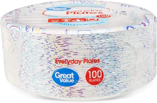 Miniatura 2 de Great Value, platos de papel de alta calidad y resistentes, 8 5/8 pulgadas, 100