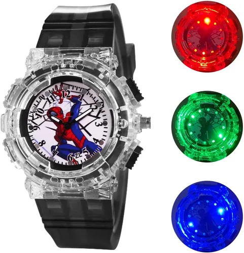 Reloj analógico para niños y niñas, reloj analógico de superhéroe para niños y niñas, correa ajustable, reloj de pulsera para niños con 3 colores