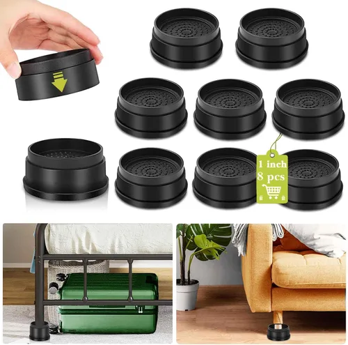 Miniatura 33 de Paquete de 12 elevadores de muebles de 1 pulgada, elevadores de cama ajustables resistentes para mesa, escritorio, sofá, silla, gabinete, marco